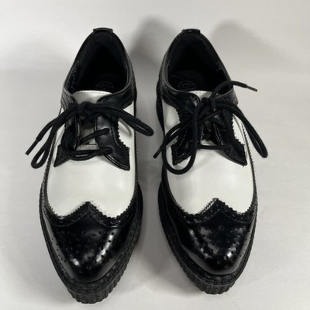 TUK Wing Tip Creepers 3-Eye Pointed Low Wingtip Brogue Women’s 6 / Men 4 - Picture 2 of 7